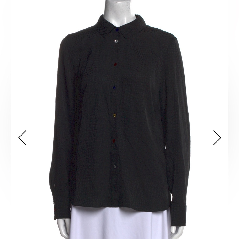 100% silk Veronica Beard Button up Diamond Buttons sz 8 Damaged